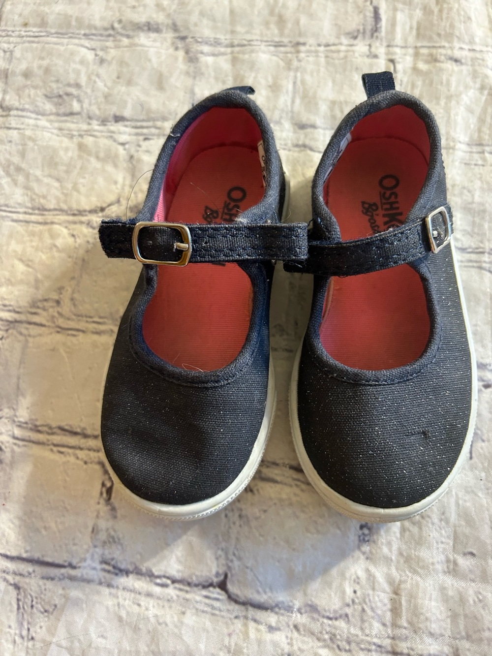 OSHKOSH B’GOSH NAVY BLUE GLITTER TODDLER MARY JANE CANVAS SHOES SIZE US7